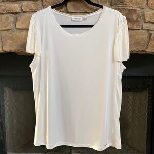 Calvin Klein white blouse with golden Calvin Klein embellishment. Size XL